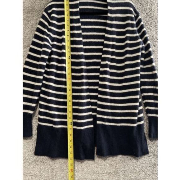 Madewell Cardigan Merino Wool Alpaca Small Cozy Sweater Open Front Navy Stripe - Picture 6 of 9